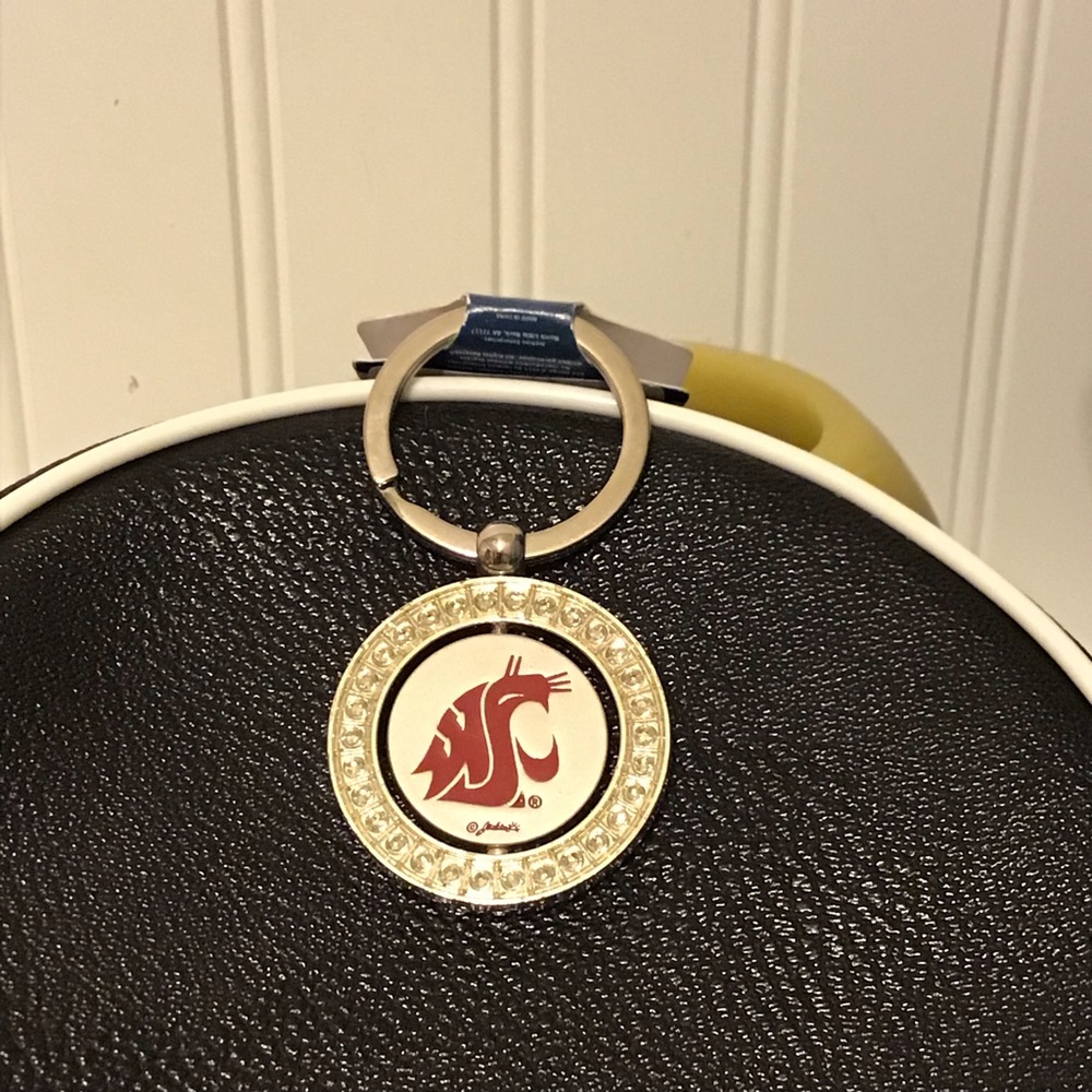 Washington State Rhinestone Spinner Keychain